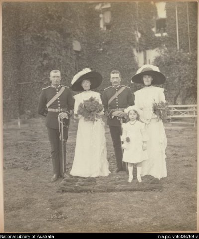 nla.pic-vn6326769 PIC/8146/47 LOC ALBUM 316 Grooms and bridesmaids for Captain R. L. Waller's wedding, Gunghaleen, Australian Capital Territory, 1912. 